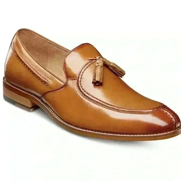 Stacy Adams Donovan Leather Tassel Loafer Memory Foam Cognac SZ 10 - Picture 15 of 16